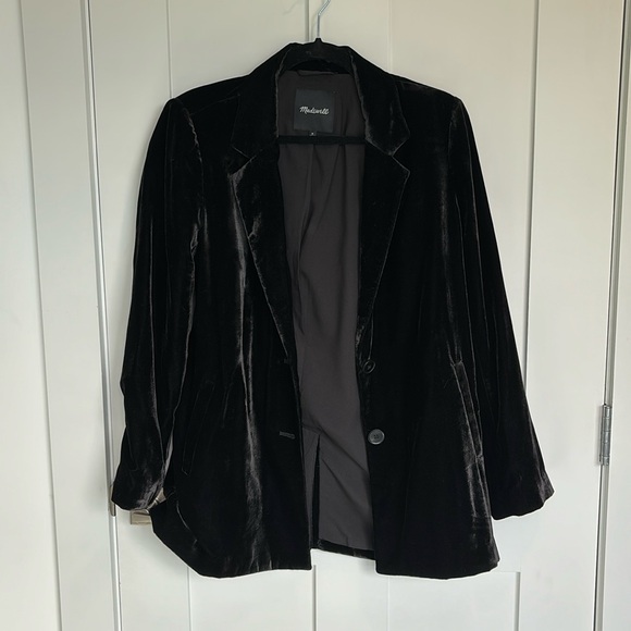Madewell Black Velvet Blazer - Picture 2 of 5